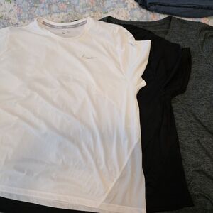 Nike White and Black Athletic Tee